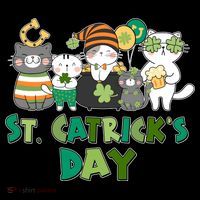 Funny St Catrick's Day St Patrick's Day Cats Toddler Hoodie thumb 2