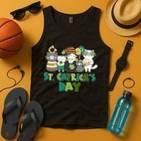 Funny St Catrick's Day St Patrick's Day Cats Tank Top thumb 4