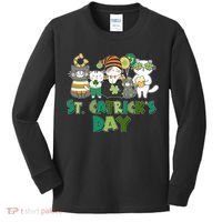 Funny St Catrick's Day St Patrick's Day Cats Kids Long Sleeve Shirt thumb 0
