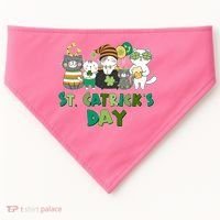 Funny St Catrick's Day St Patrick's Day Cats USA-Made Doggie Bandana thumb 0