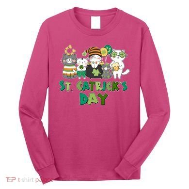 Funny St Catrick's Day St Patrick's Day Cats Long Sleeve Shirt