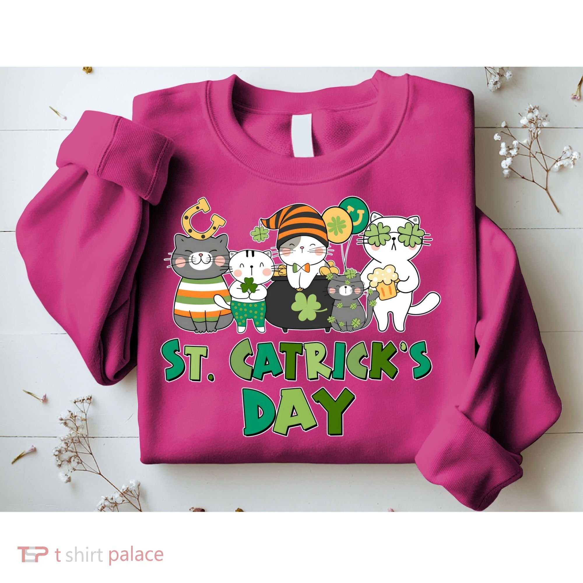 Funny St Catrick's Day St Patrick's Day Cats Sweatshirt