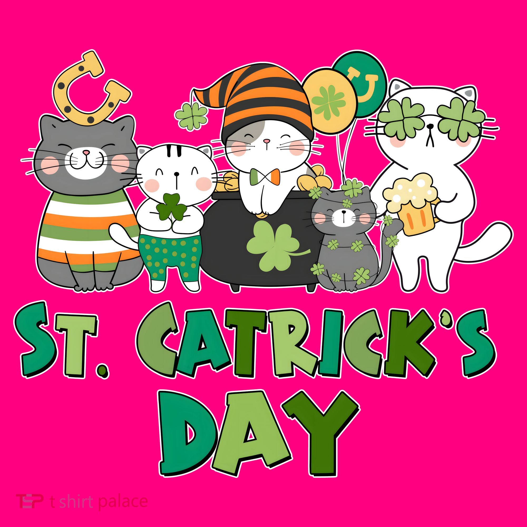 Funny St Catrick's Day St Patrick's Day Cats Sweatshirt