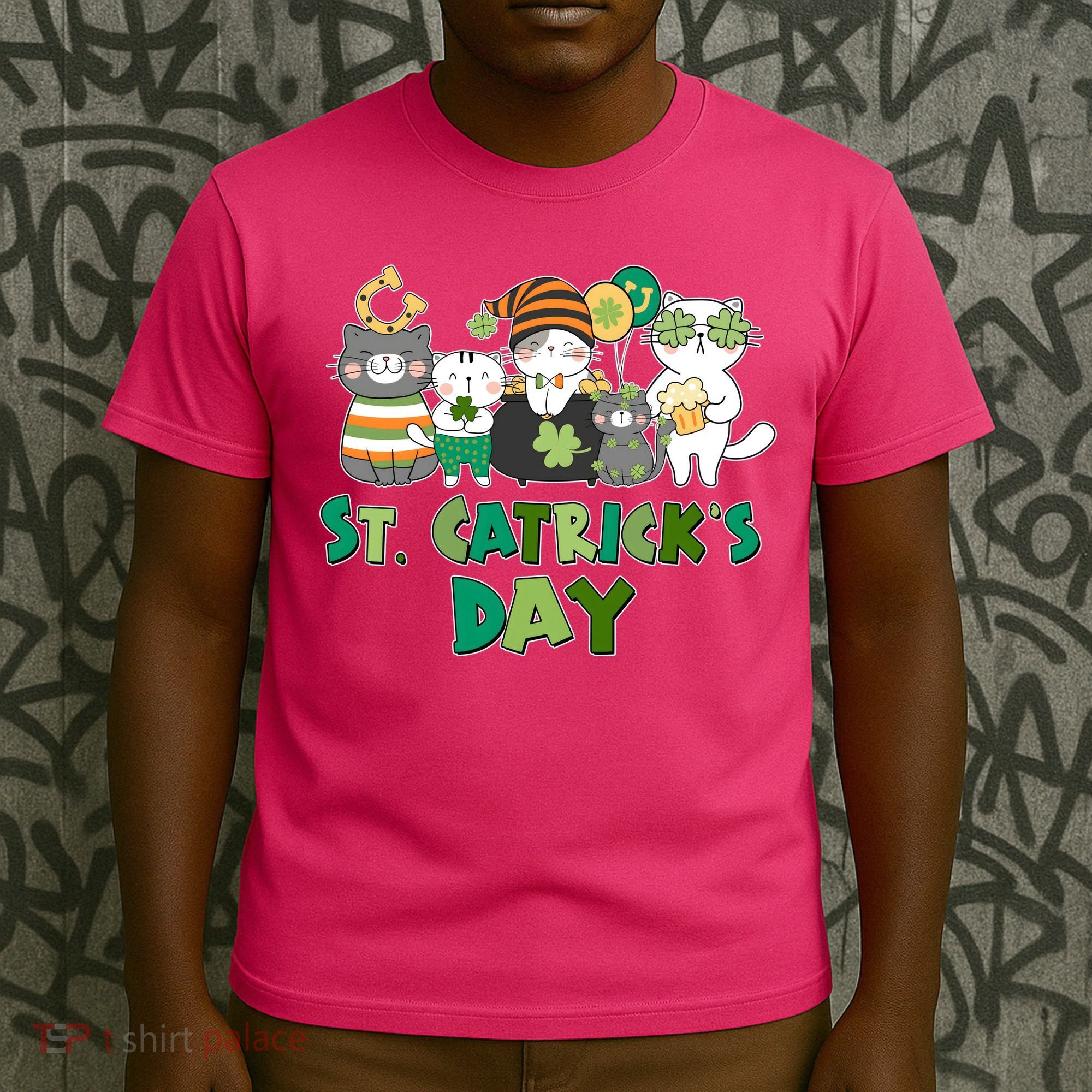Funny St Catrick's Day St Patrick's Day Cats T-Shirt