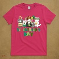 Funny St Catrick's Day St Patrick's Day Cats T-Shirt thumb 5