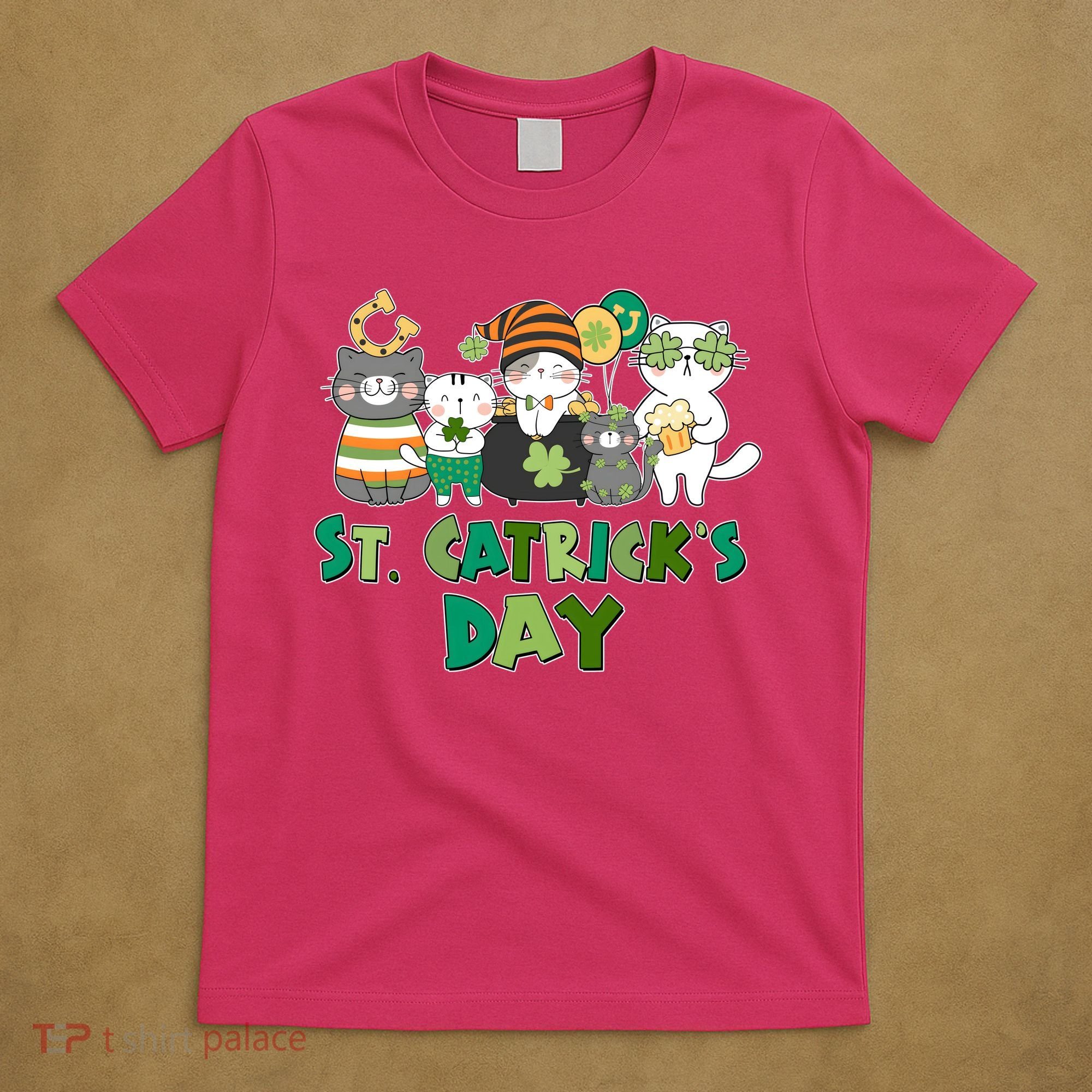 Funny St Catrick's Day St Patrick's Day Cats T-Shirt