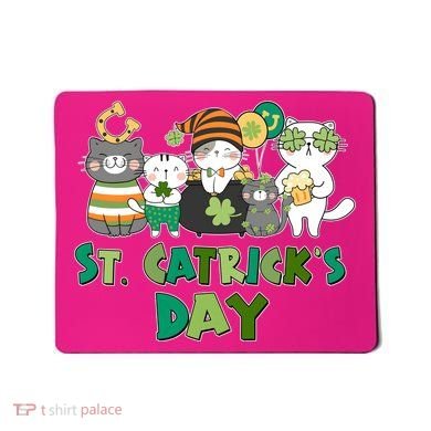 Funny St Catrick's Day St Patrick's Day Cats Mousepad