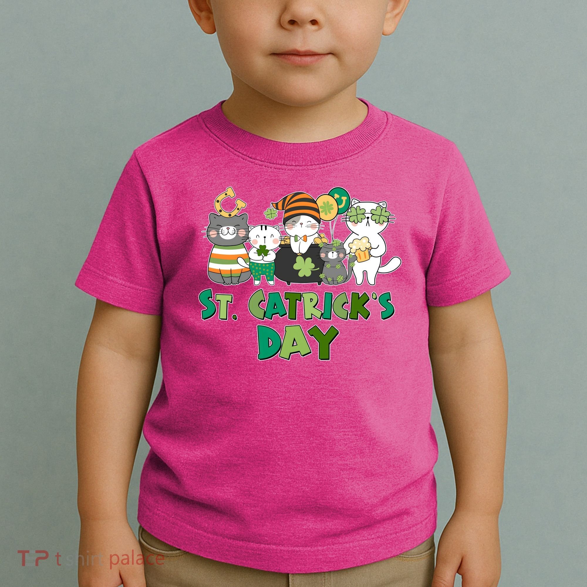 Funny St Catrick's Day St Patrick's Day Cats Toddler T-Shirt