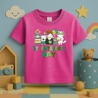 Funny St Catrick's Day St Patrick's Day Cats Toddler T-Shirt thumb 3