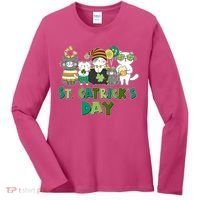 Funny St Catrick's Day St Patrick's Day Cats Women's Long Sleeve Shirt thumb 0