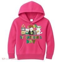 Funny St Catrick's Day St Patrick's Day Cats Kids Hoodie thumb 0