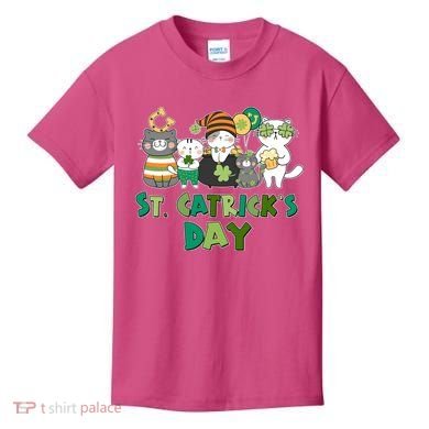 Funny St Catrick's Day St Patrick's Day Cats Kids T-Shirt