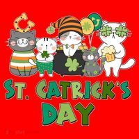 Funny St Catrick's Day St Patrick's Day Cats Santa Hat thumb 1