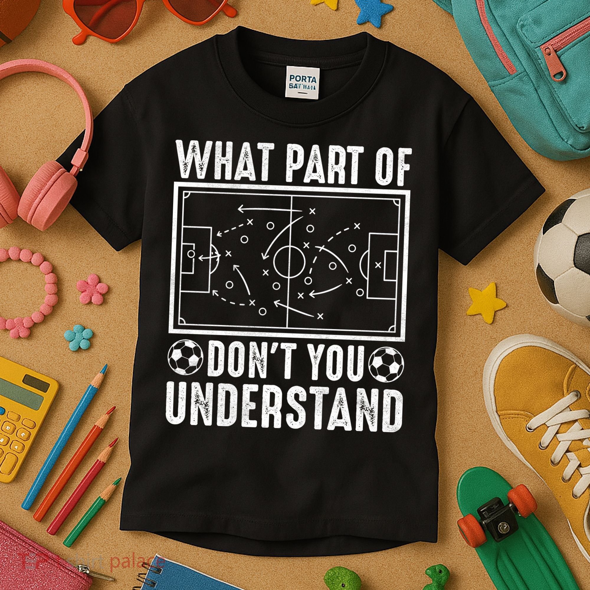Funny Soccer Coach Gift What Part Don't You Understand Kids T-Shirt