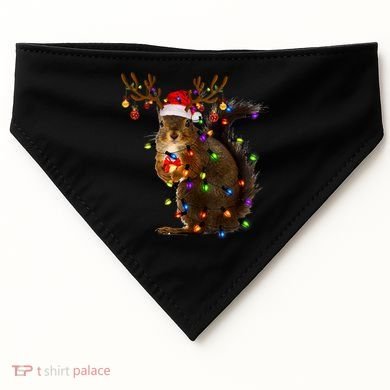 Funny Squirrel Christmas Tree Lights Reindeer Santa Hat Xmas Gift USA-Made Doggie Bandana