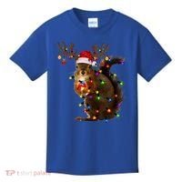 Funny Squirrel Christmas Tree Lights Reindeer Santa Hat Xmas Gift Kids T-Shirt thumb 0
