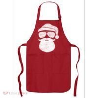 Funny Santa Claus Face Sunglasses With Hat Beard Christmas Apron thumb 0