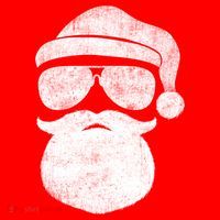Funny Santa Claus Face Sunglasses With Hat Beard Christmas Sweatshirt thumb 3