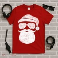 Funny Santa Claus Face Sunglasses With Hat Beard Christmas T-Shirt thumb 5