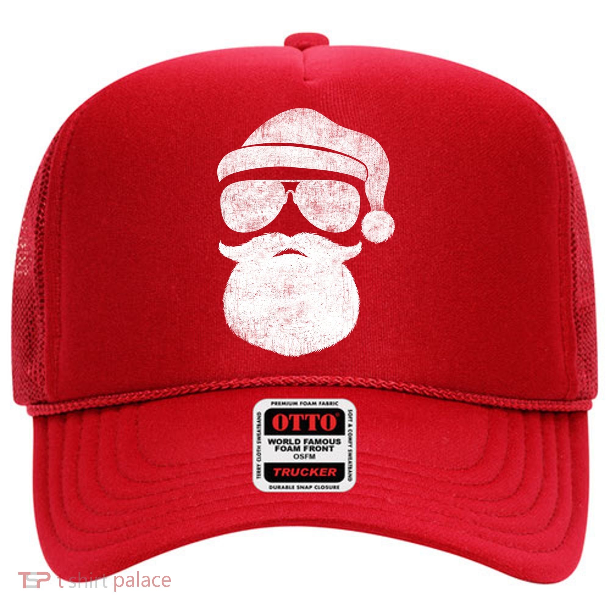 Funny Santa Claus Face Sunglasses With Hat Beard Christmas Hat