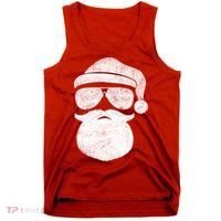Funny Santa Claus Face Sunglasses With Hat Beard Christmas Tank Top thumb 0