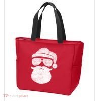 Funny Santa Claus Face Sunglasses With Hat Beard Christmas Tote Bag thumb 3