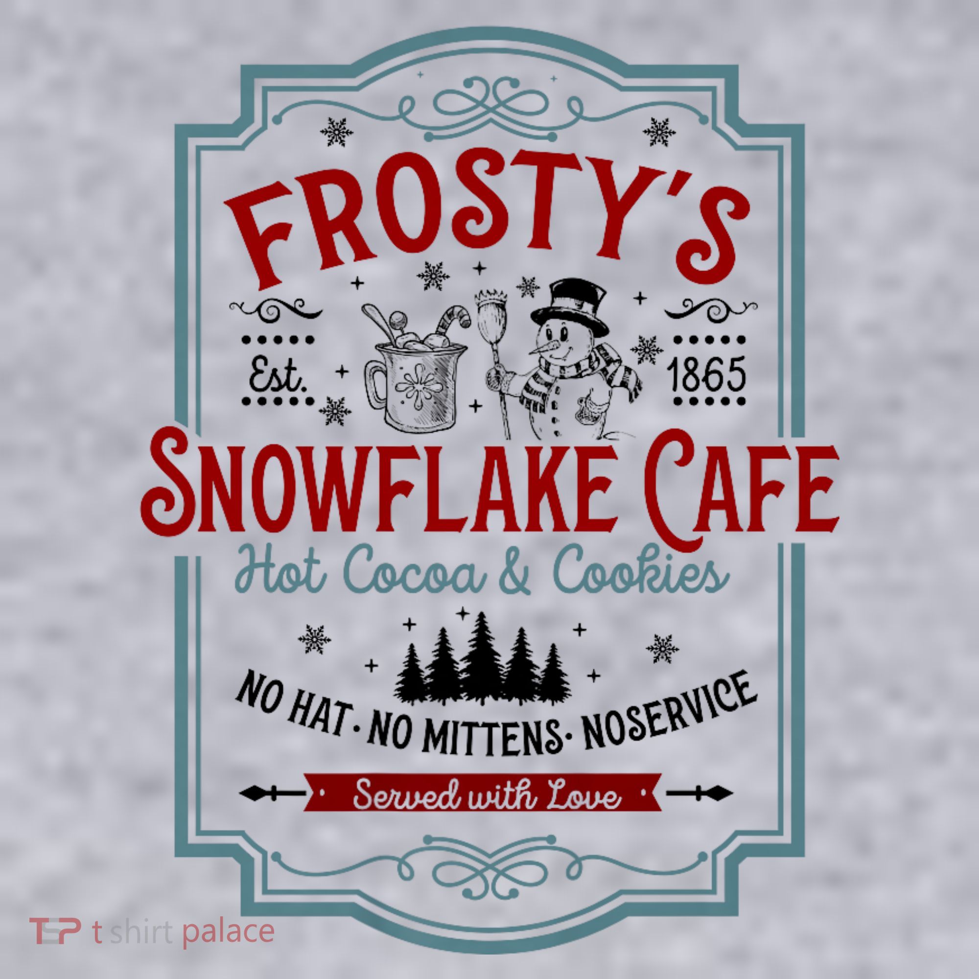 FrostyS Snowflake Cafe With Hot Cocoa And Cookies Christmas Women's Sweatshirt