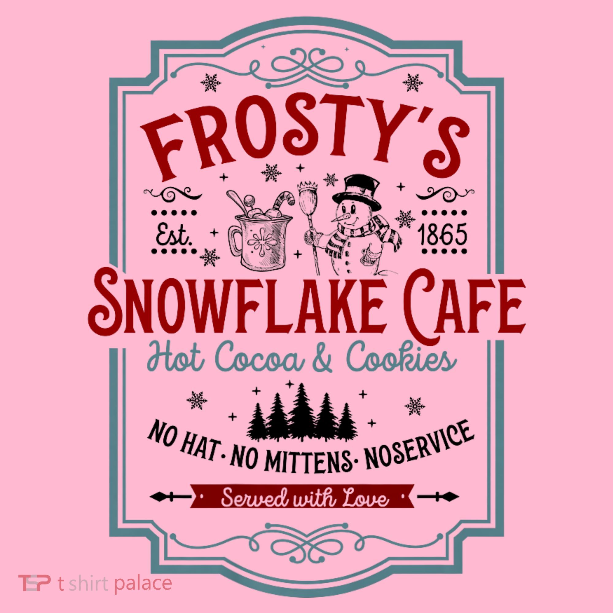 FrostyS Snowflake Cafe With Hot Cocoa And Cookies Christmas Coaster