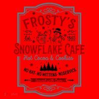 FrostyS Snowflake Cafe With Hot Cocoa And Cookies Christmas Santa Hat thumb 1