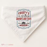 FrostyS Snowflake Cafe With Hot Cocoa And Cookies Christmas USA-Made Doggie Bandana thumb 0