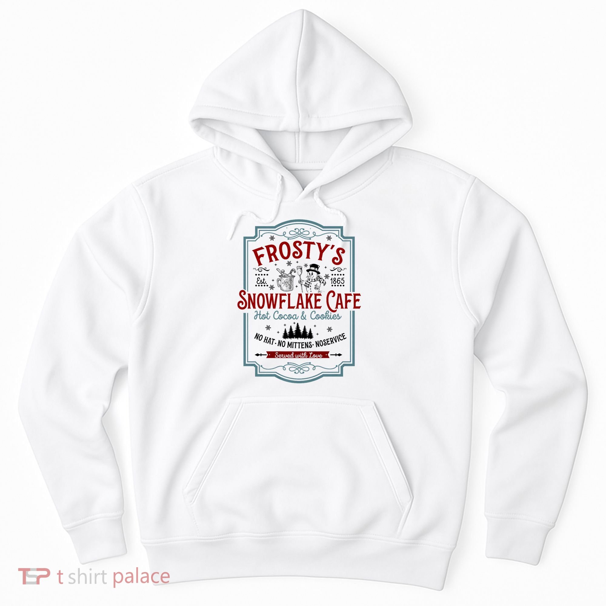 FrostyS Snowflake Cafe With Hot Cocoa And Cookies Christmas Hoodie