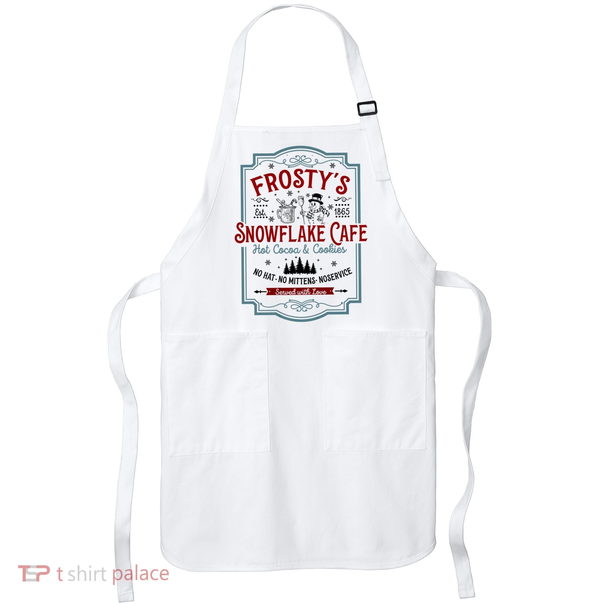 FrostyS Snowflake Cafe With Hot Cocoa And Cookies Christmas Apron