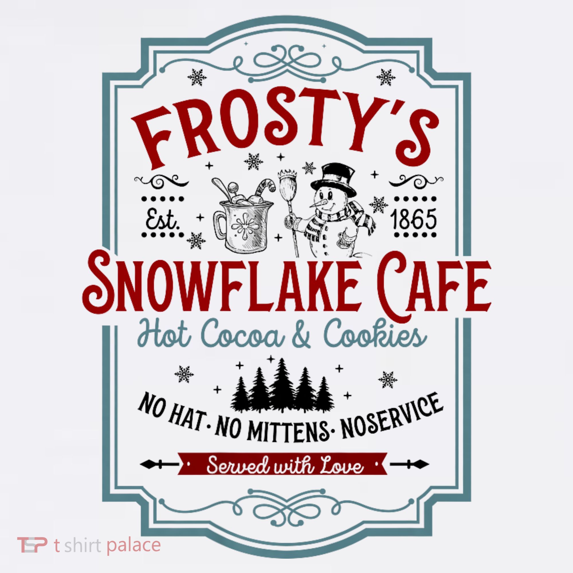 FrostyS Snowflake Cafe With Hot Cocoa And Cookies Christmas Sweatshirt