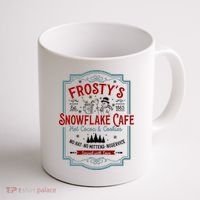 FrostyS Snowflake Cafe With Hot Cocoa And Cookies Christmas Coffee Mug thumb 1
