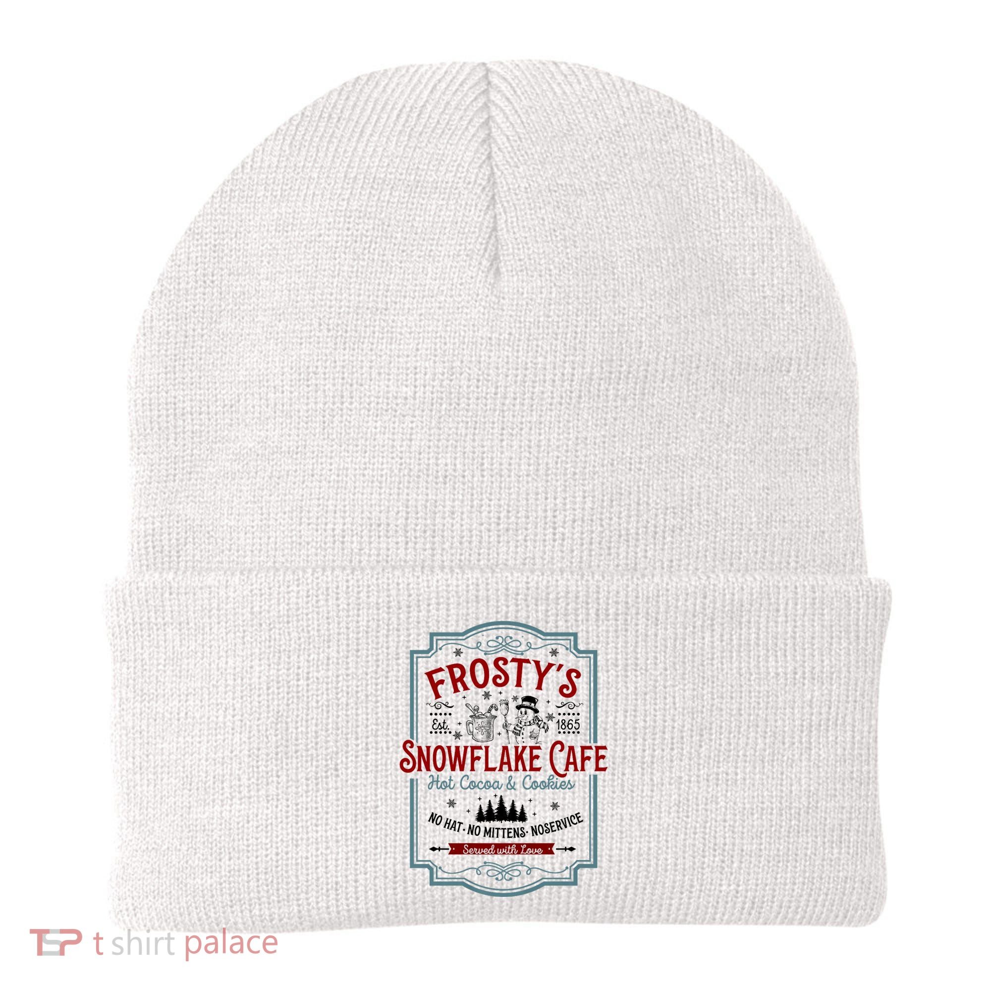 FrostyS Snowflake Cafe With Hot Cocoa And Cookies Christmas Beanie