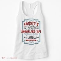 FrostyS Snowflake Cafe With Hot Cocoa And Cookies Christmas Women's Tank Top thumb 0