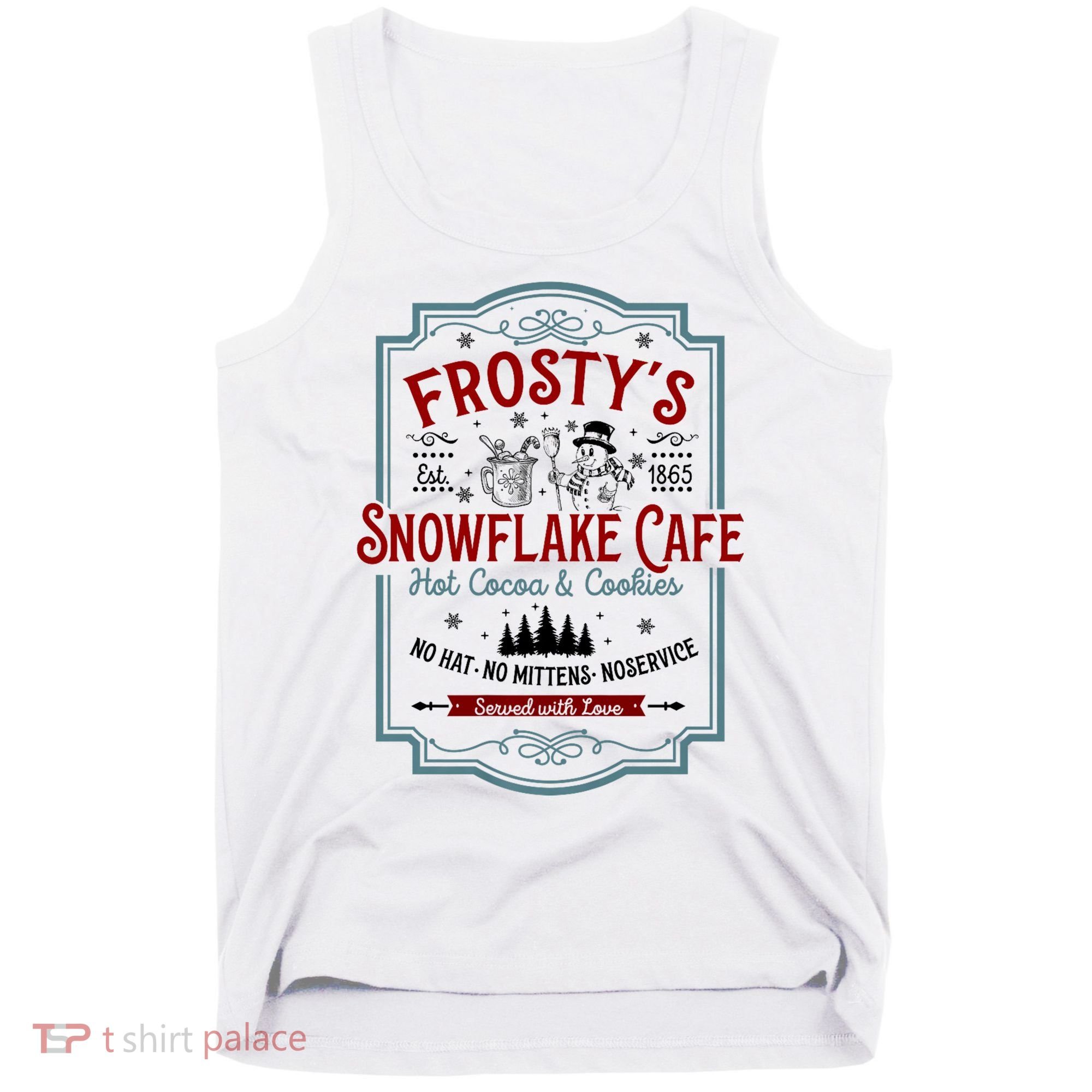 FrostyS Snowflake Cafe With Hot Cocoa And Cookies Christmas Tank Top