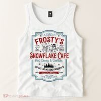 FrostyS Snowflake Cafe With Hot Cocoa And Cookies Christmas Tank Top thumb 2