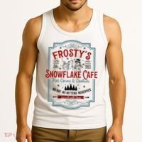 FrostyS Snowflake Cafe With Hot Cocoa And Cookies Christmas Tank Top thumb 3