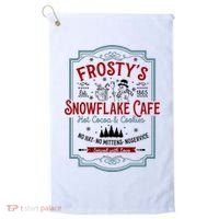 FrostyS Snowflake Cafe With Hot Cocoa And Cookies Christmas Golf Towel thumb 0