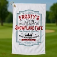 FrostyS Snowflake Cafe With Hot Cocoa And Cookies Christmas Golf Towel thumb 1