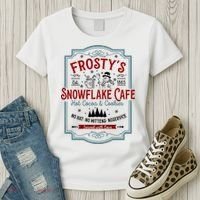 FrostyS Snowflake Cafe With Hot Cocoa And Cookies Christmas Women's T-Shirt thumb 3