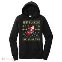 Funny Santa Claus Ugly Christmas Ice Hockey Best Pucking Gift Women's Hoodie thumb 0