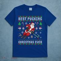 Funny Santa Claus Ugly Christmas Ice Hockey Best Pucking Gift T-Shirt thumb 5