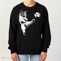 Funny Soccer Cat Women's Sweatshirt thumb 0