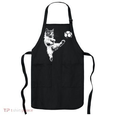 Funny Soccer Cat Apron