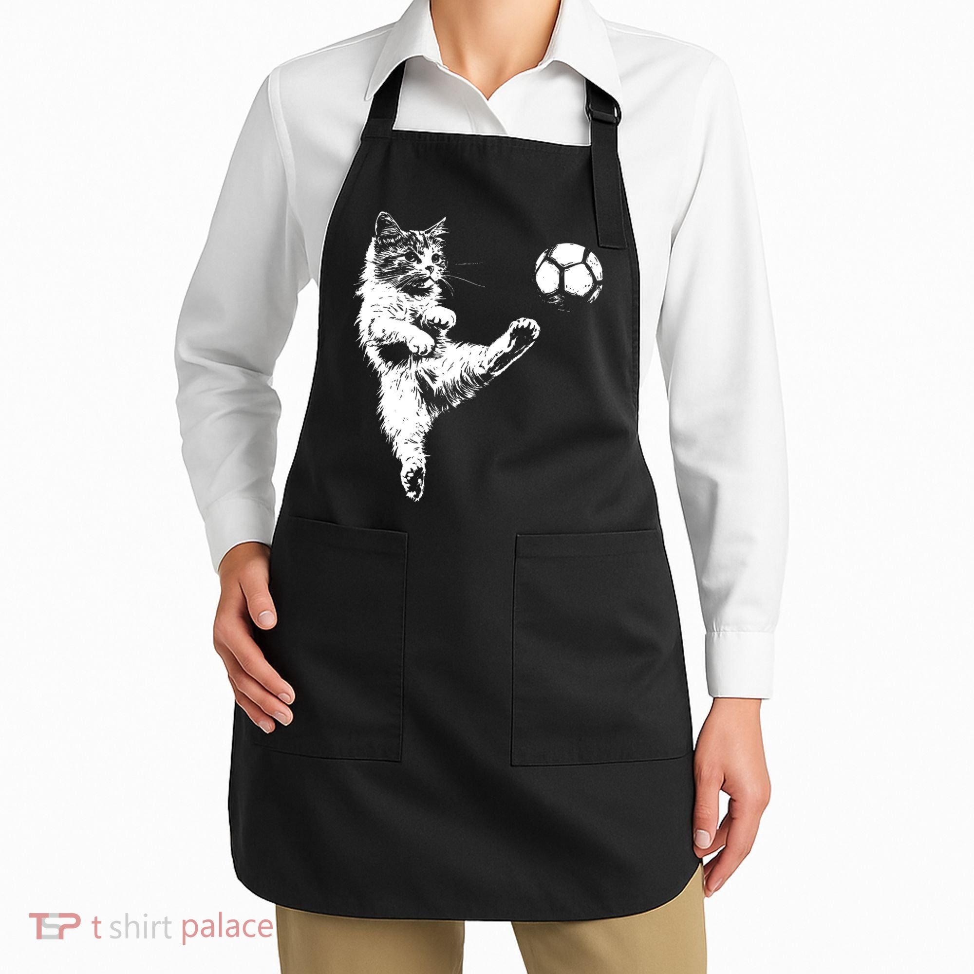 Funny Soccer Cat Apron