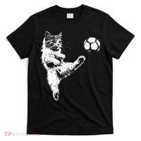 Funny Soccer Cat T-Shirt thumb 0