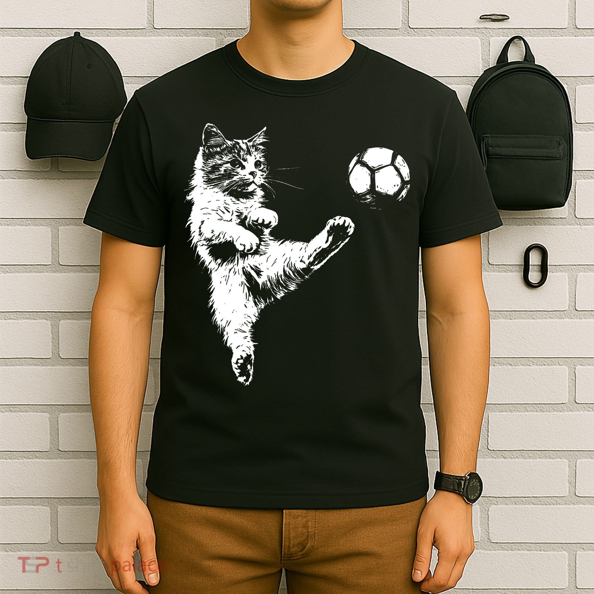 Funny Soccer Cat T-Shirt