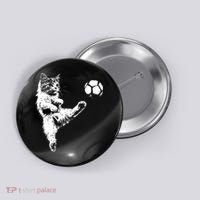 Funny Soccer Cat Button thumb 0